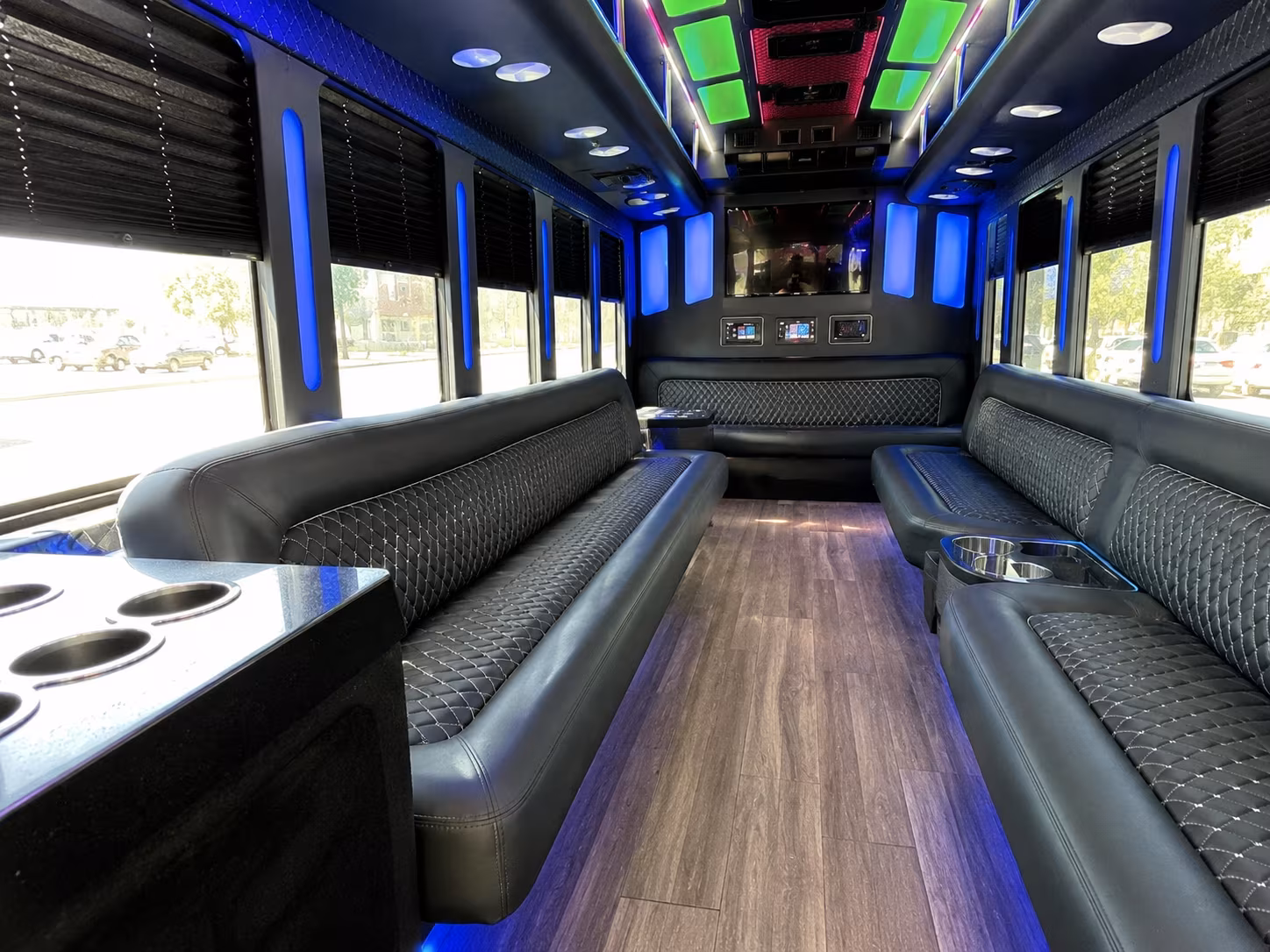 mesa 15 passenger party bus inside