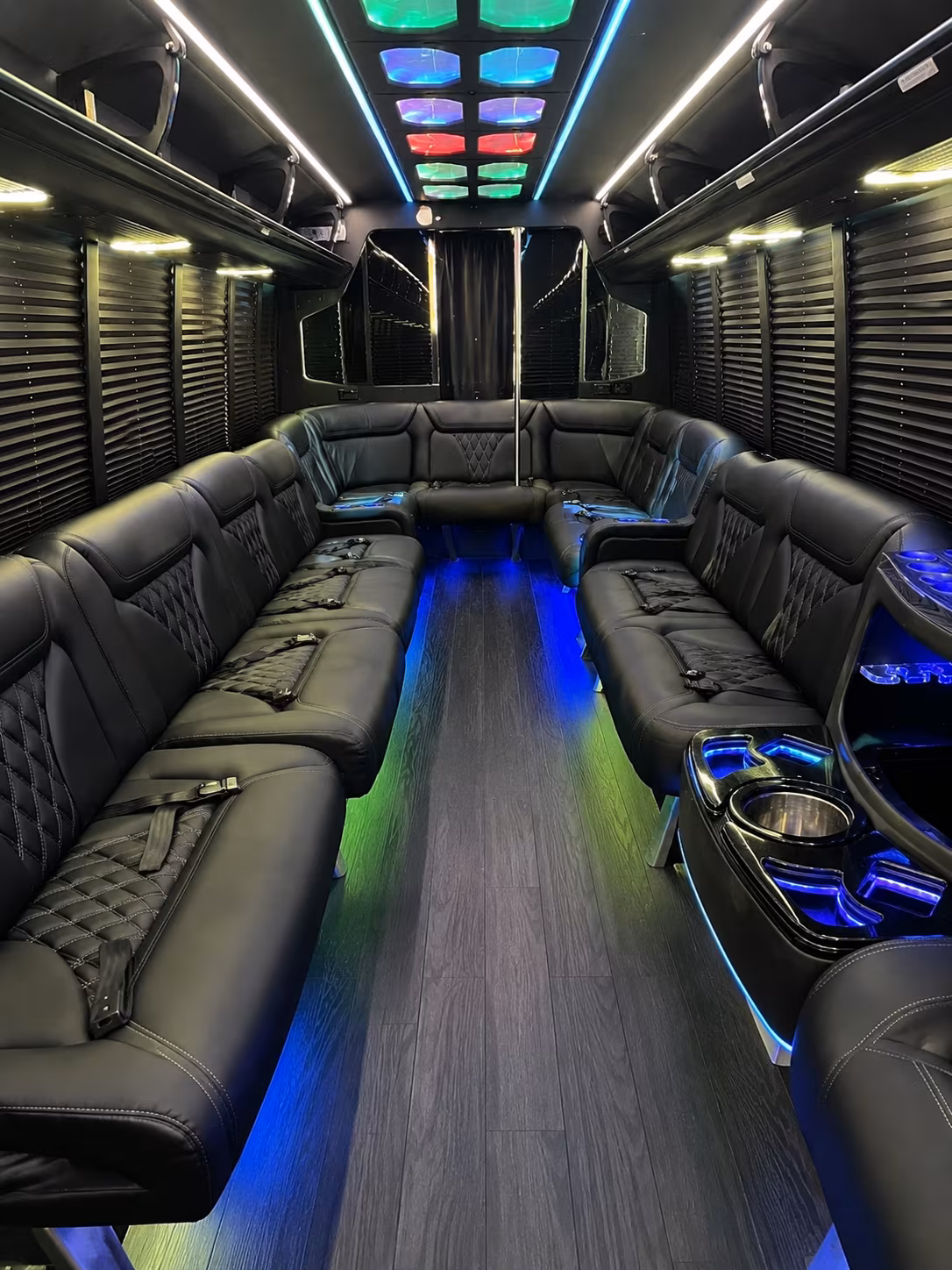 mesa 20 passenger party bus interior