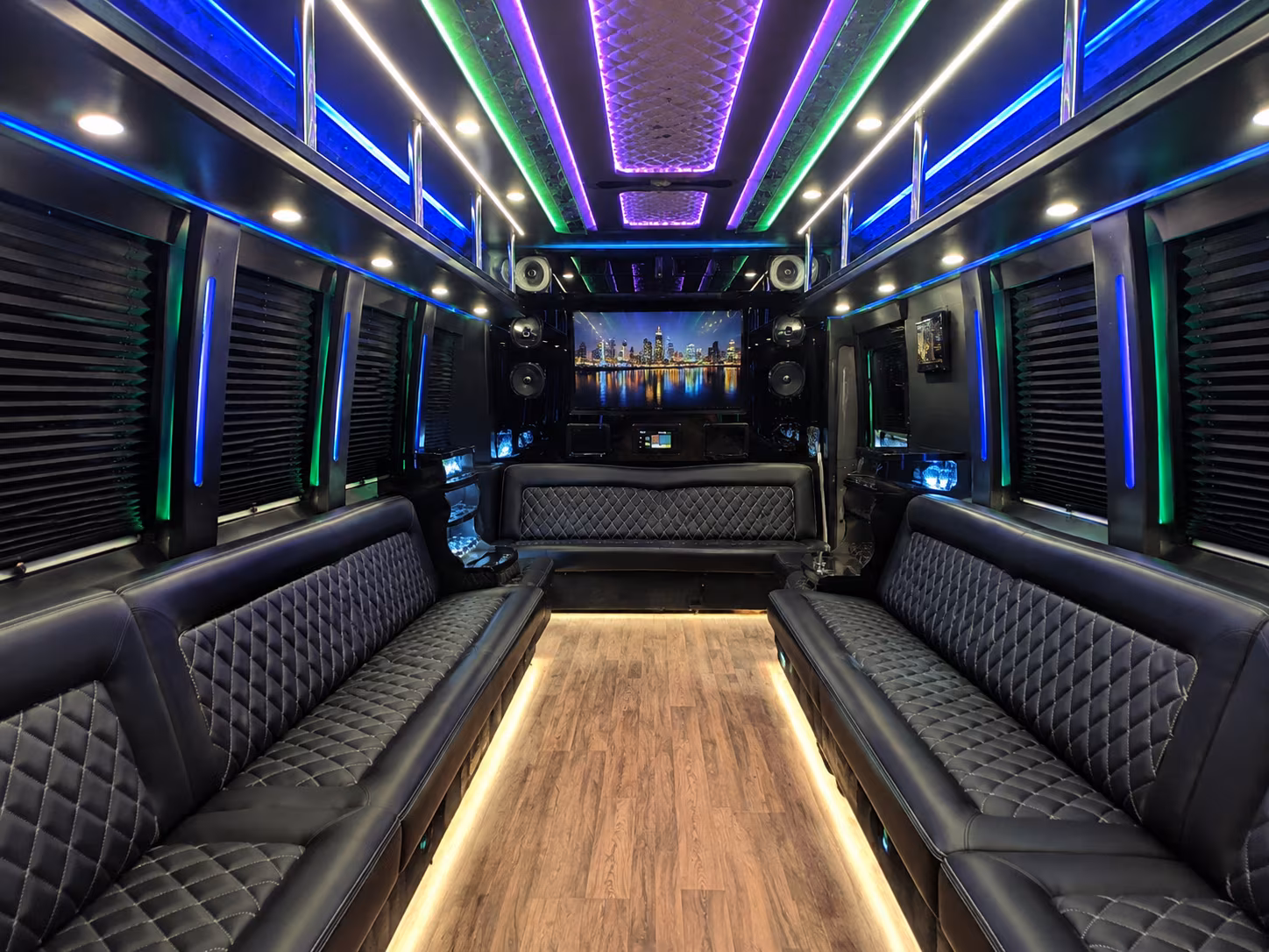 mesa 25 passenger party bus interior