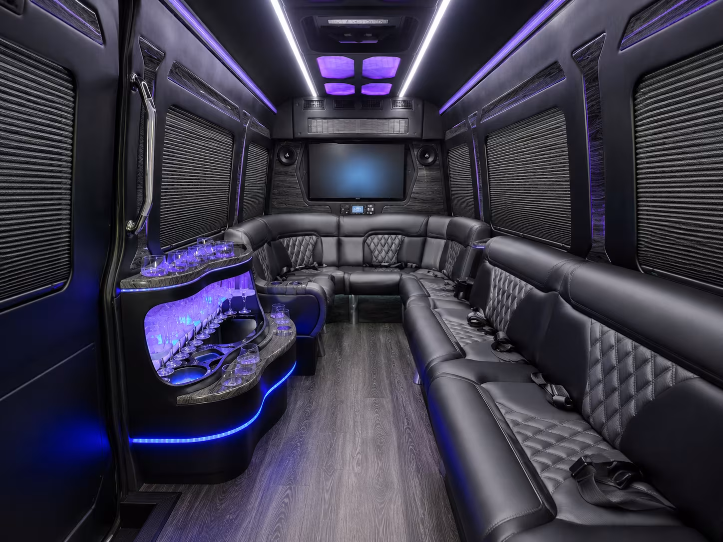 mesa 50 passenger party bus interior
